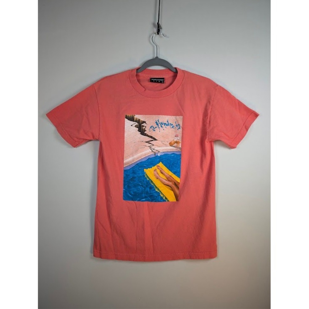 The Hundreds Graphic T-Shirt Mens Small Coral Pink Pool Print Streetwear Tee